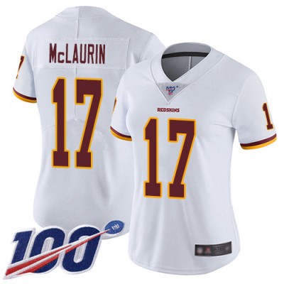 Nike Washington Commanders #17 Terry McLaurin White Women's Stitched NFL 100th Season Vapor Limited Jersey
